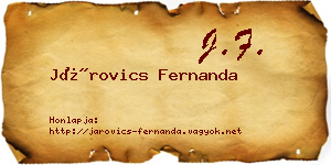 Járovics Fernanda névjegykártya